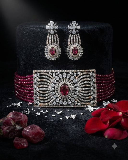 Pink Recta Choker Set