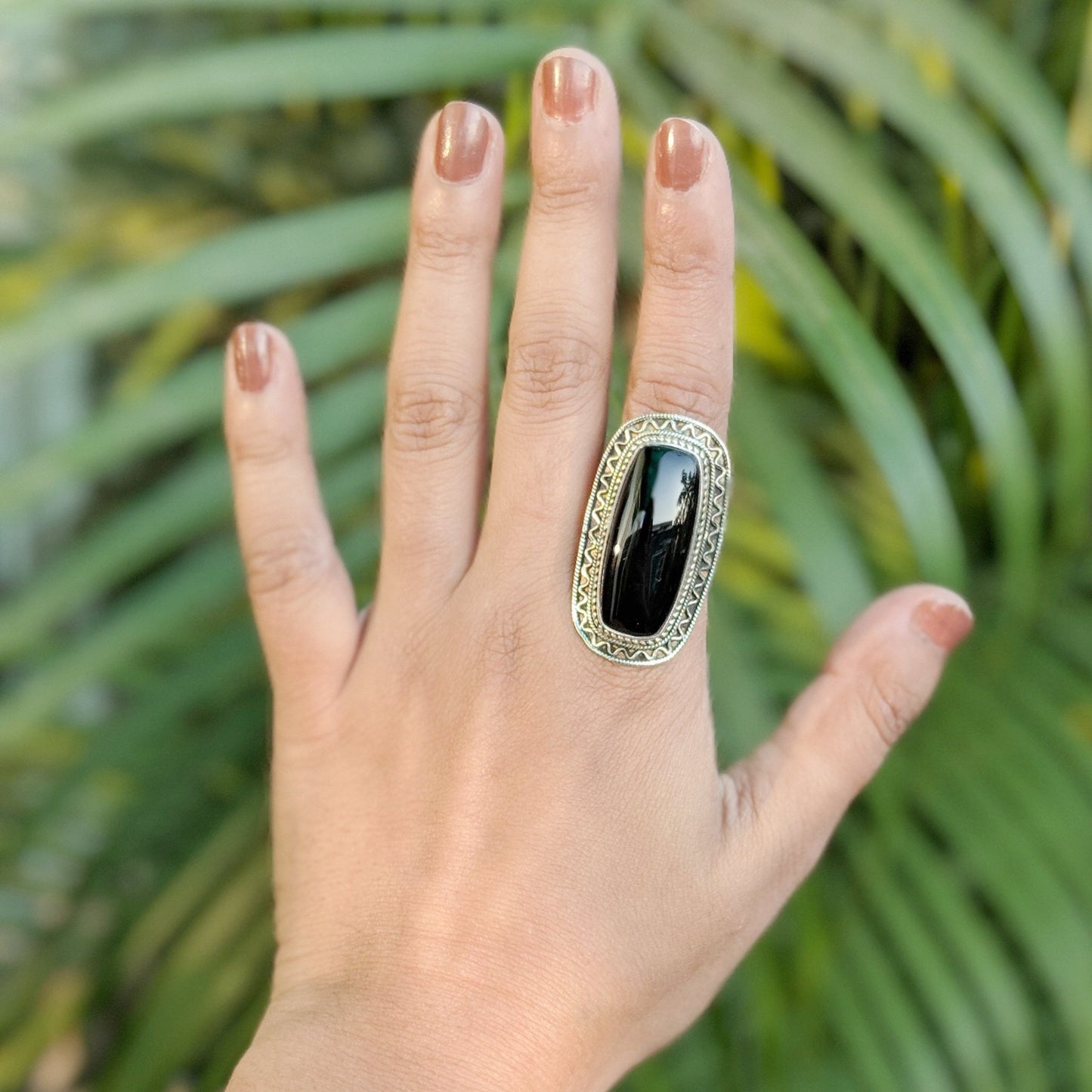 Padmini Black Stone Ring