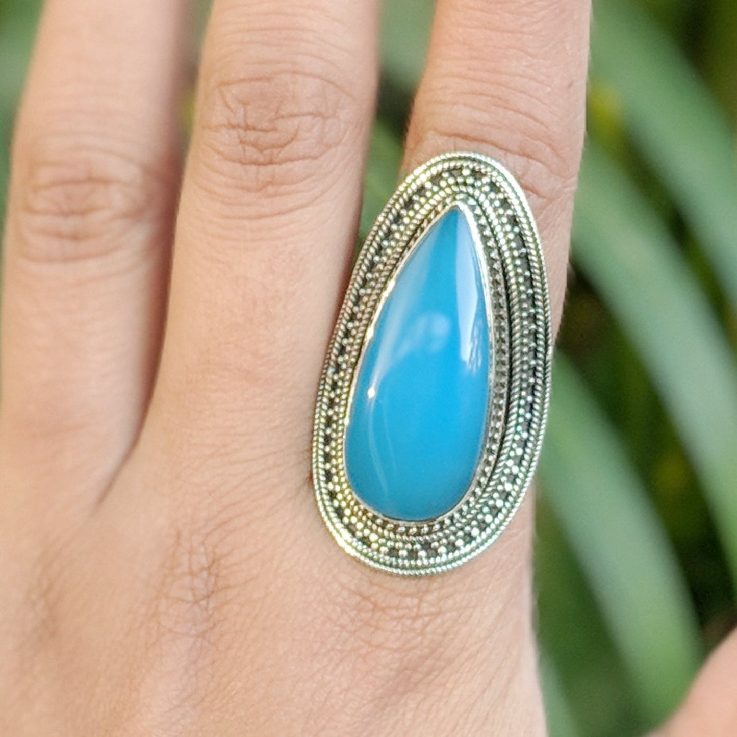 Padmini Blue Leaf Ring