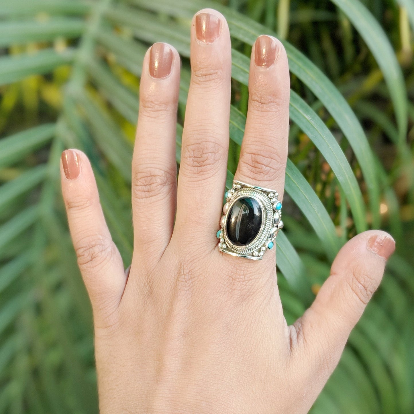 Shakuntalam Black Stone Ring