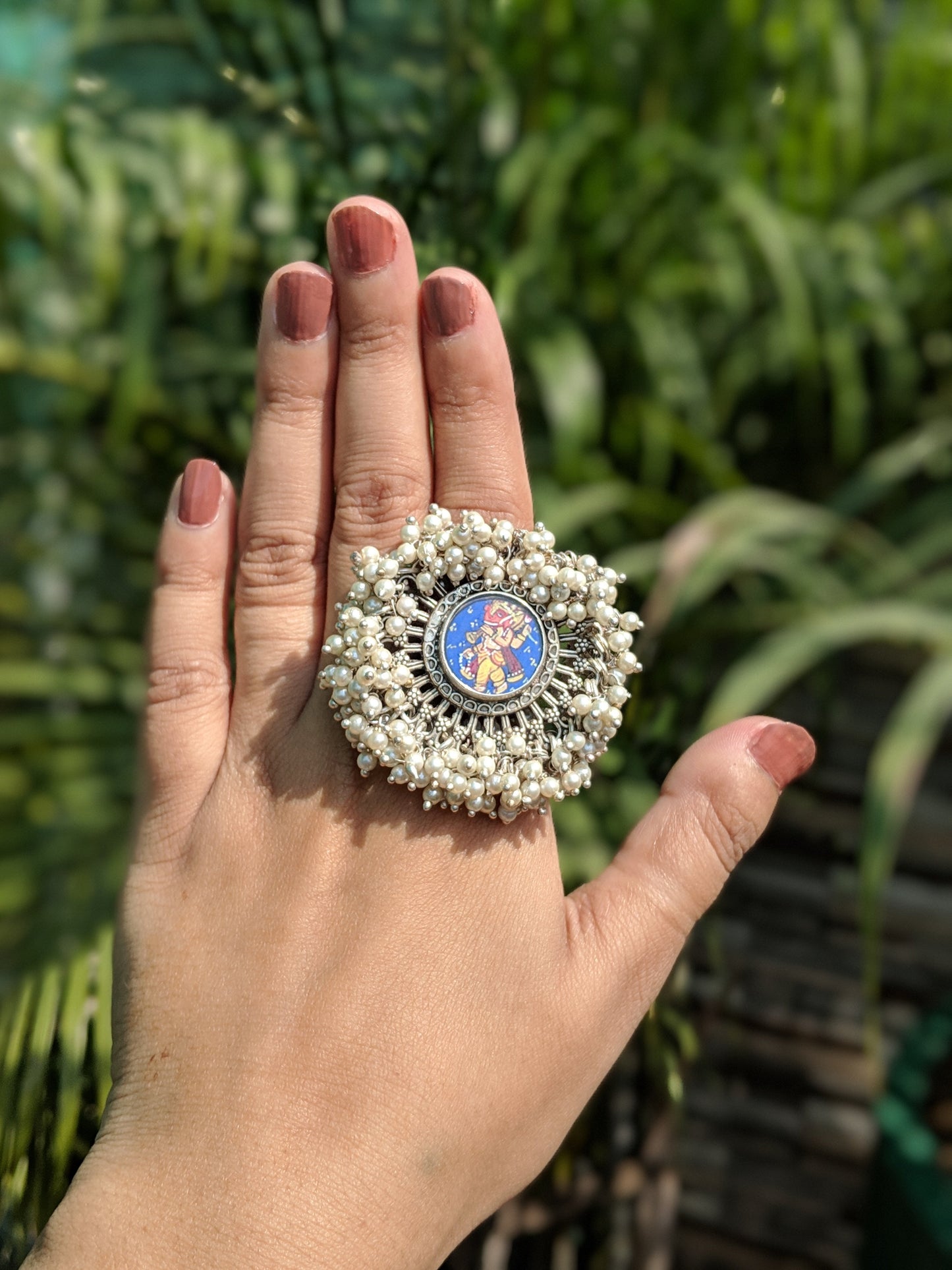 ಕೈಯಿಂದ ಚಿತ್ರಿಸಿದ ದಗ್ಡು ಗಣೇಶ್ ಉಂಗುರ