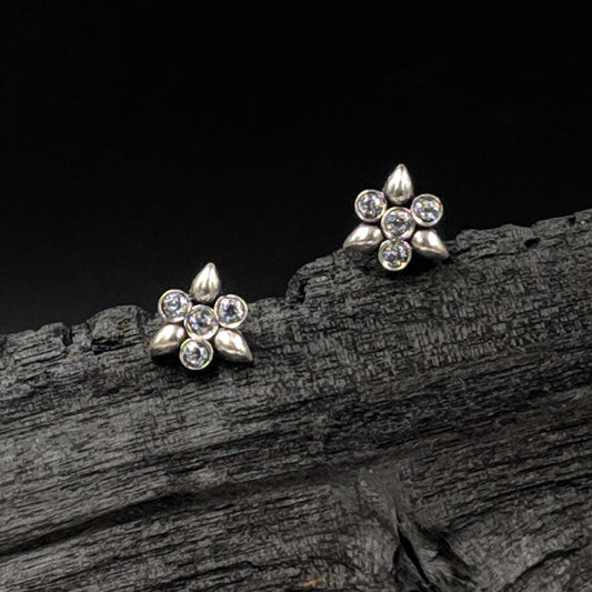 Three Petal Earrings - White
