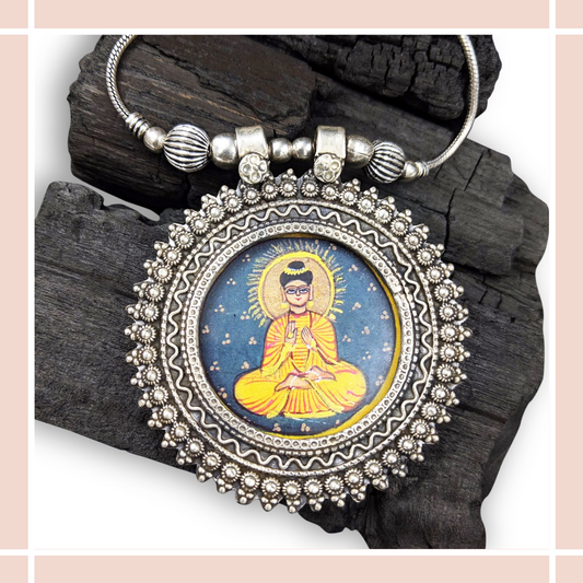 Handpainted Buddha Pendant With Chain