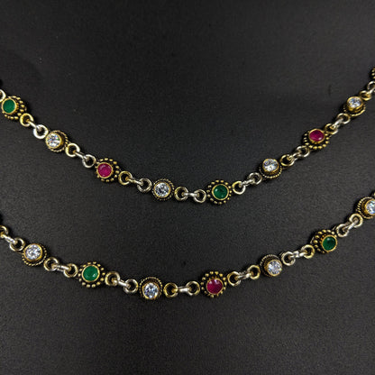 Padmini Rangeen Boondi Anklets - Gold Plated