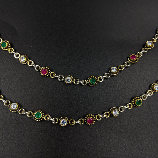 Padmini Rangeen Boondi Anklets - Gold Plated