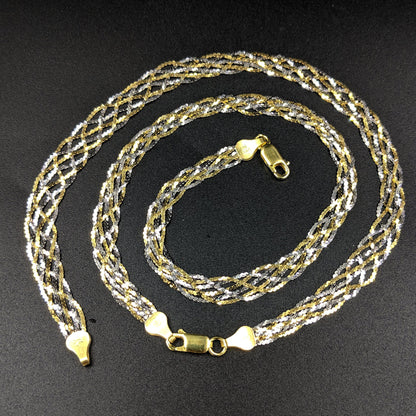Italian Mesh Anklets - Gold silver