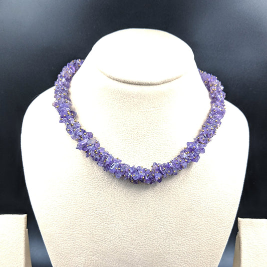 Amethyst Gemstone Beaded Necklace