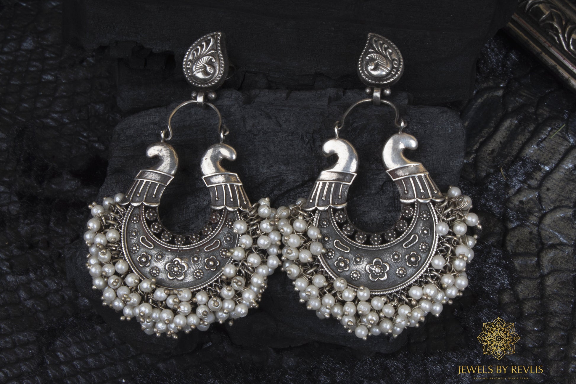 Jewels by Revlis Silver earrings, jhumkas