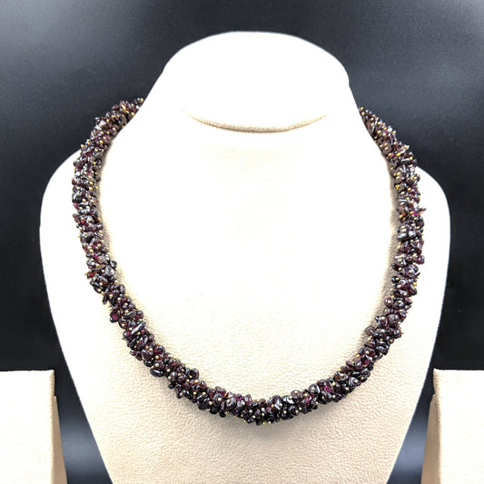 Garnet Gemstone Beaded Necklace