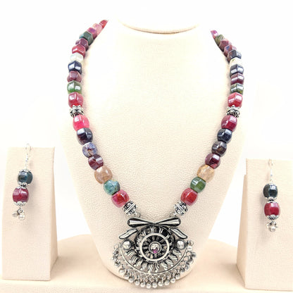Padmini Colorful Beads Necklace with Earrings