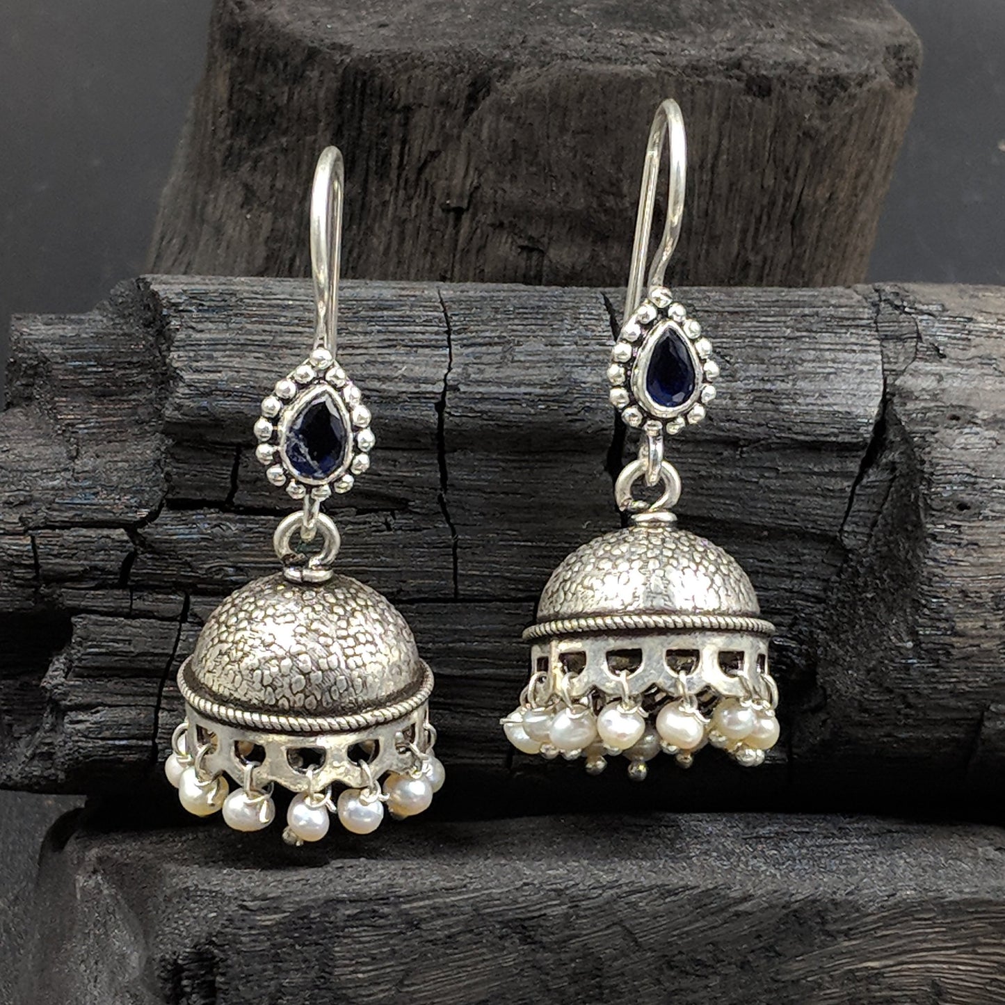 Adisthana Kalasha Jhumka - Blue