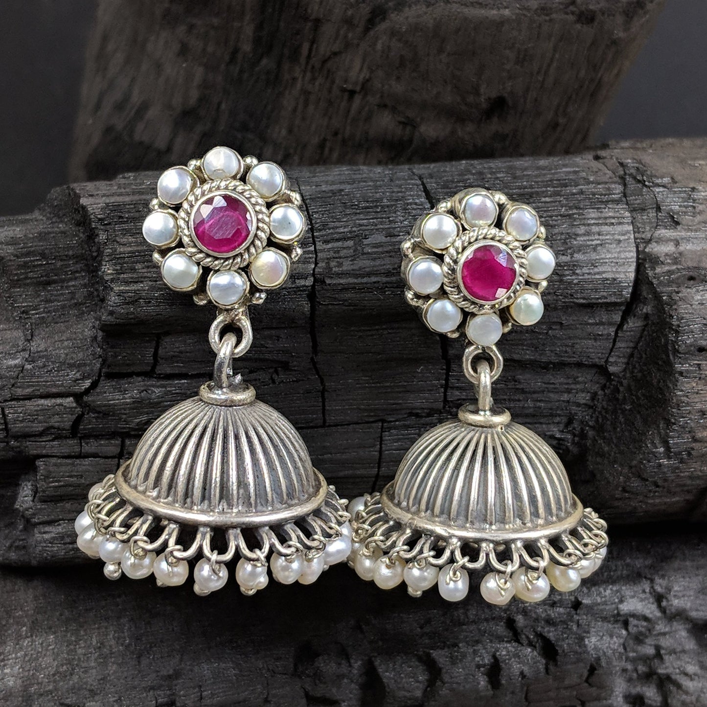 Adisthana Kalasha Jhumka - Red