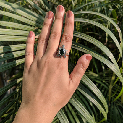 Ashwathama Tortoise Green Ring