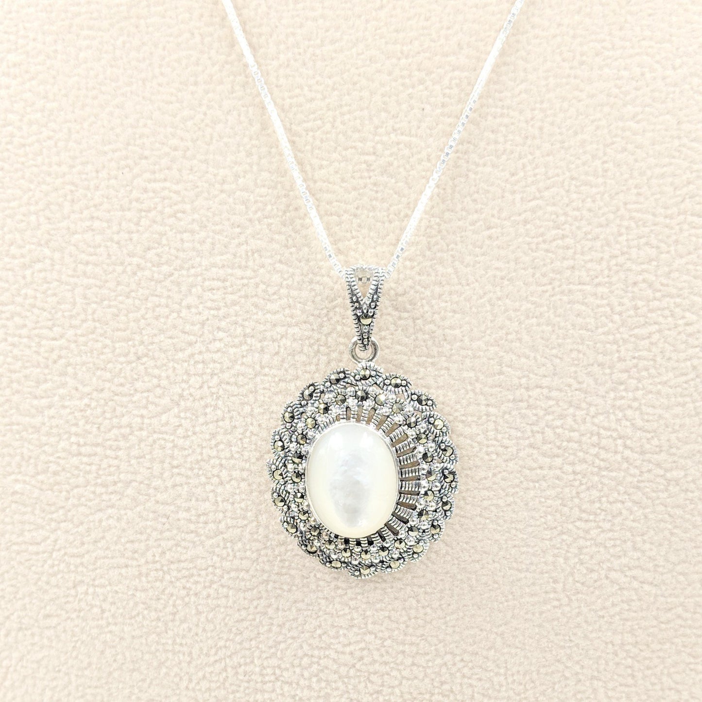 Kalyug Pearl White Pendant And Earrings Set