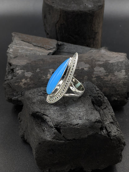 Padmini Blue Leaf Ring