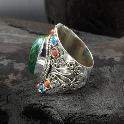Shakuntalam Green Stone Ring