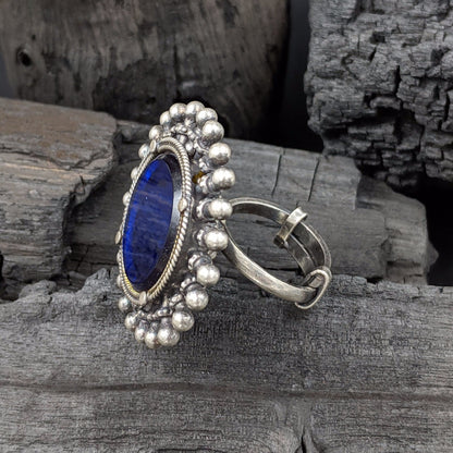 Padmini Sheesh Ring - Blue