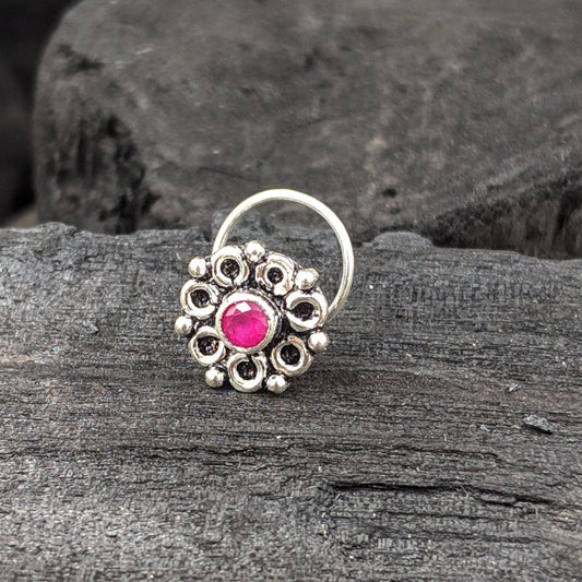 Wine Flower Nose Pin