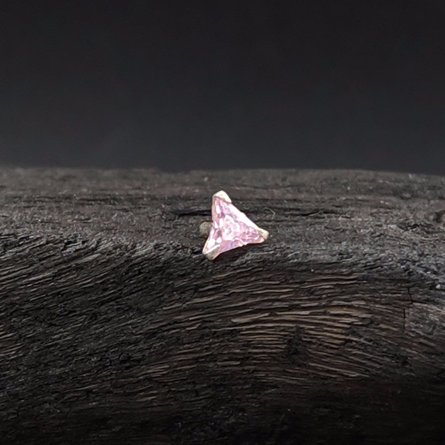 Triangle Pink Nose Pin