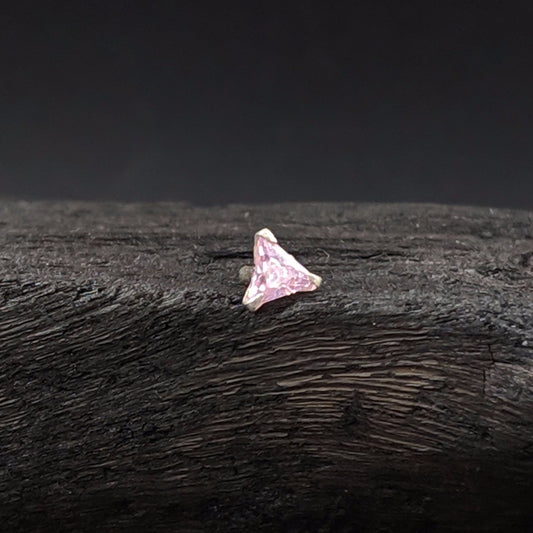 Triangle Pink Nose Pin