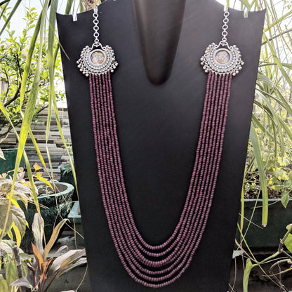 Handpainted Krishna Radha Layered Necklace