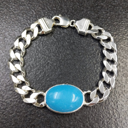 Men's Bracelet Turquoise - Thick Chain