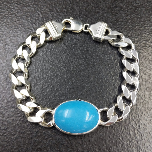 Men's Bracelet Turquoise - Thick Chain