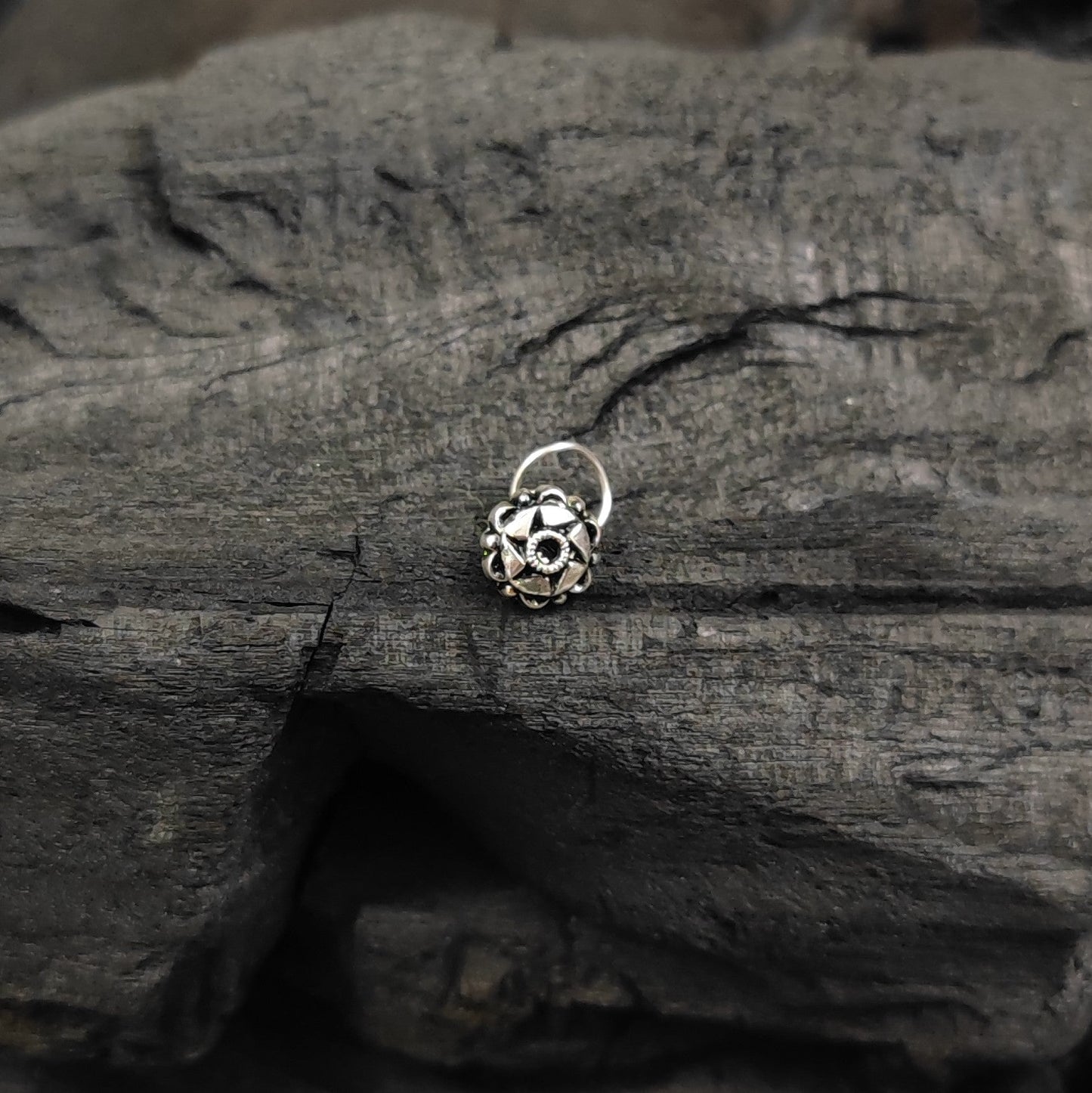 Silver Jewelry Nosepin by Jauhri Toe rings by Jauhri -circular nosepin - wired