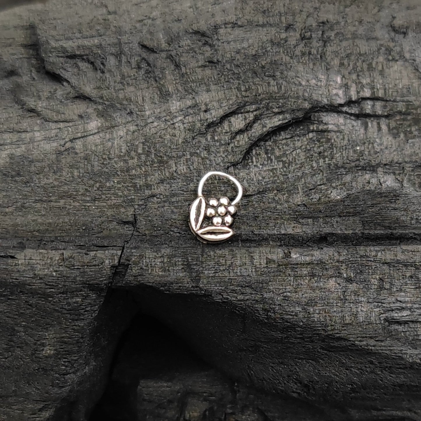 Silver Jewelry Nosepin by Jauhri Toe rings by Jauhri -flowerbud nosepin - wired