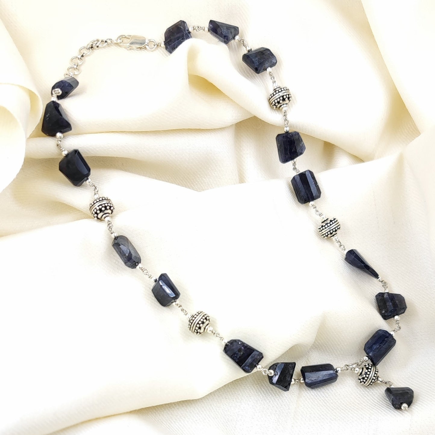 Jauhri Precious Mala Royal Blue Stone Necklace