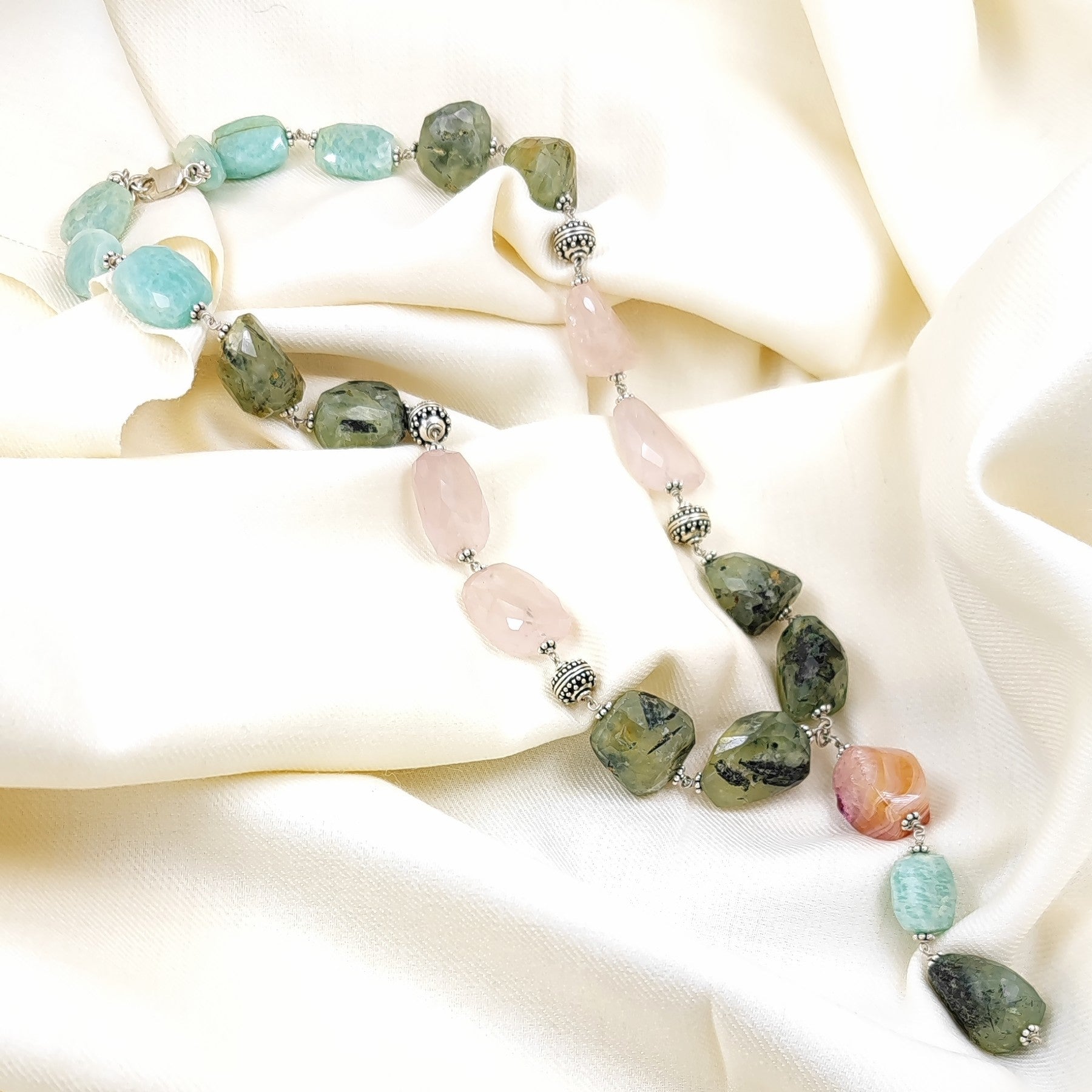 Jauhri Precious Mala Multi Stone Necklace