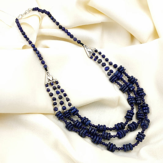 Jauhri Precious Mala Lapis Lazuli Layered Necklace