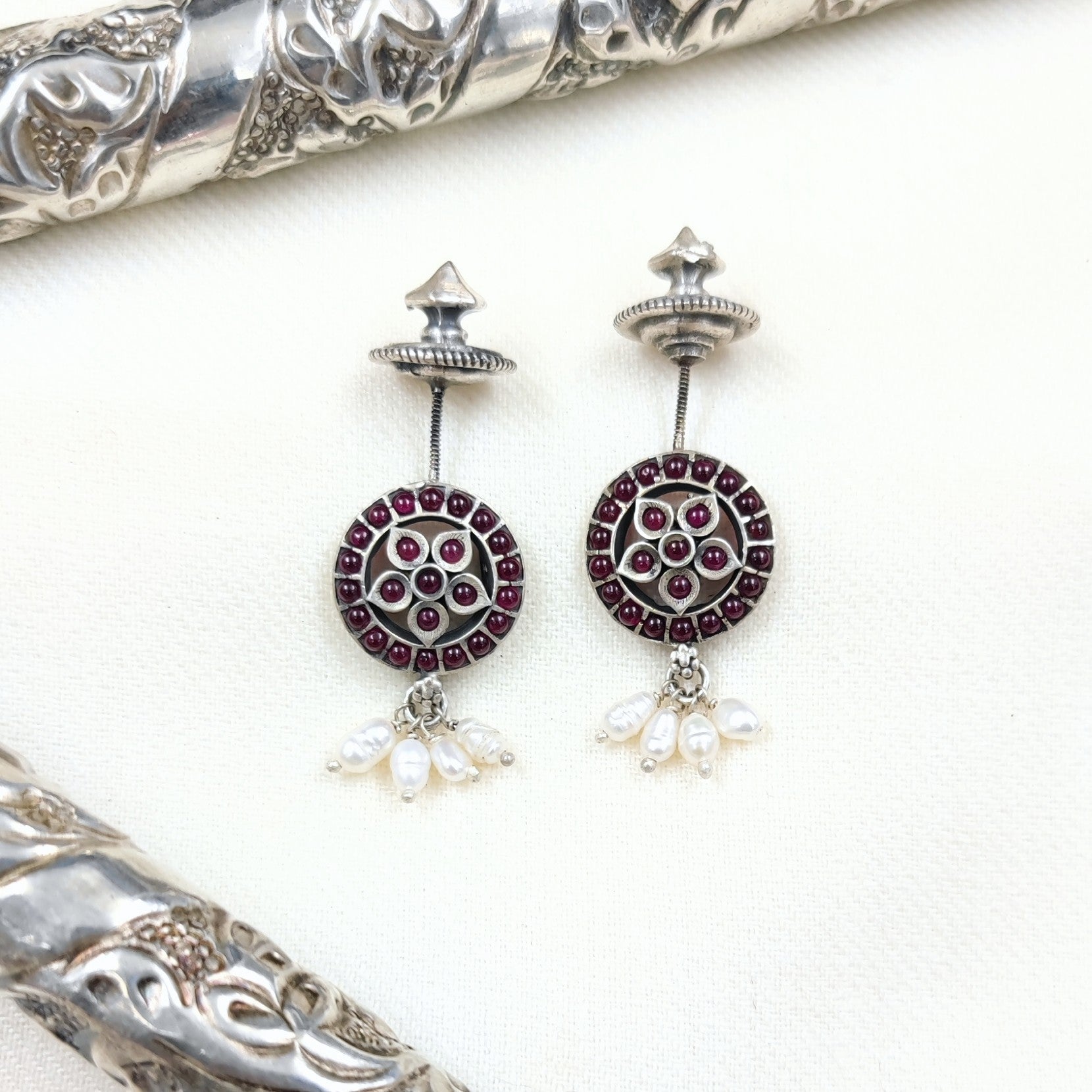 Silver Jewelry Earrings by Jauhri 92.5 Silver - Mohak Bugadi