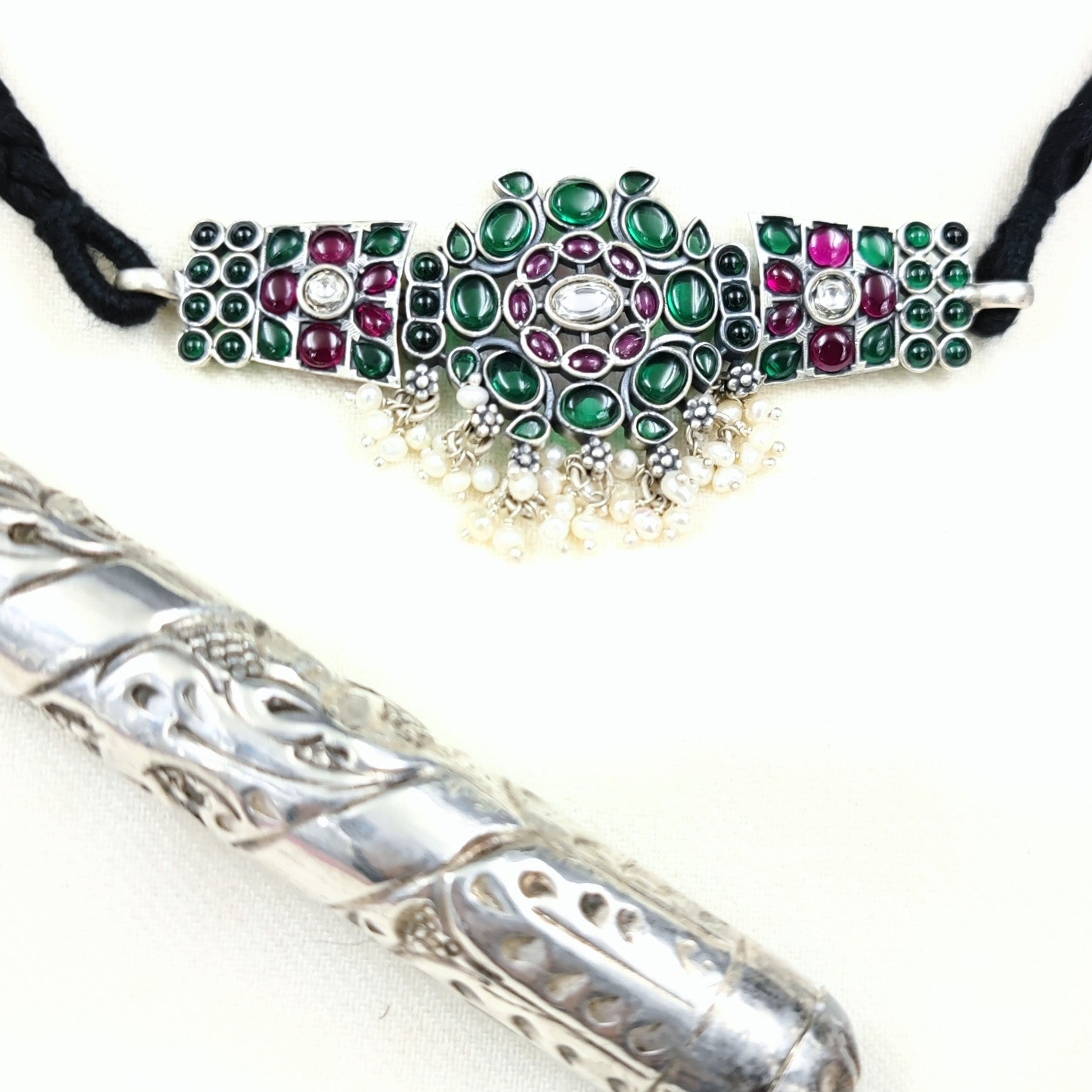 Silver Jewelry Necklace by Jauhri 92.5 Silver - Har Kiran Choker