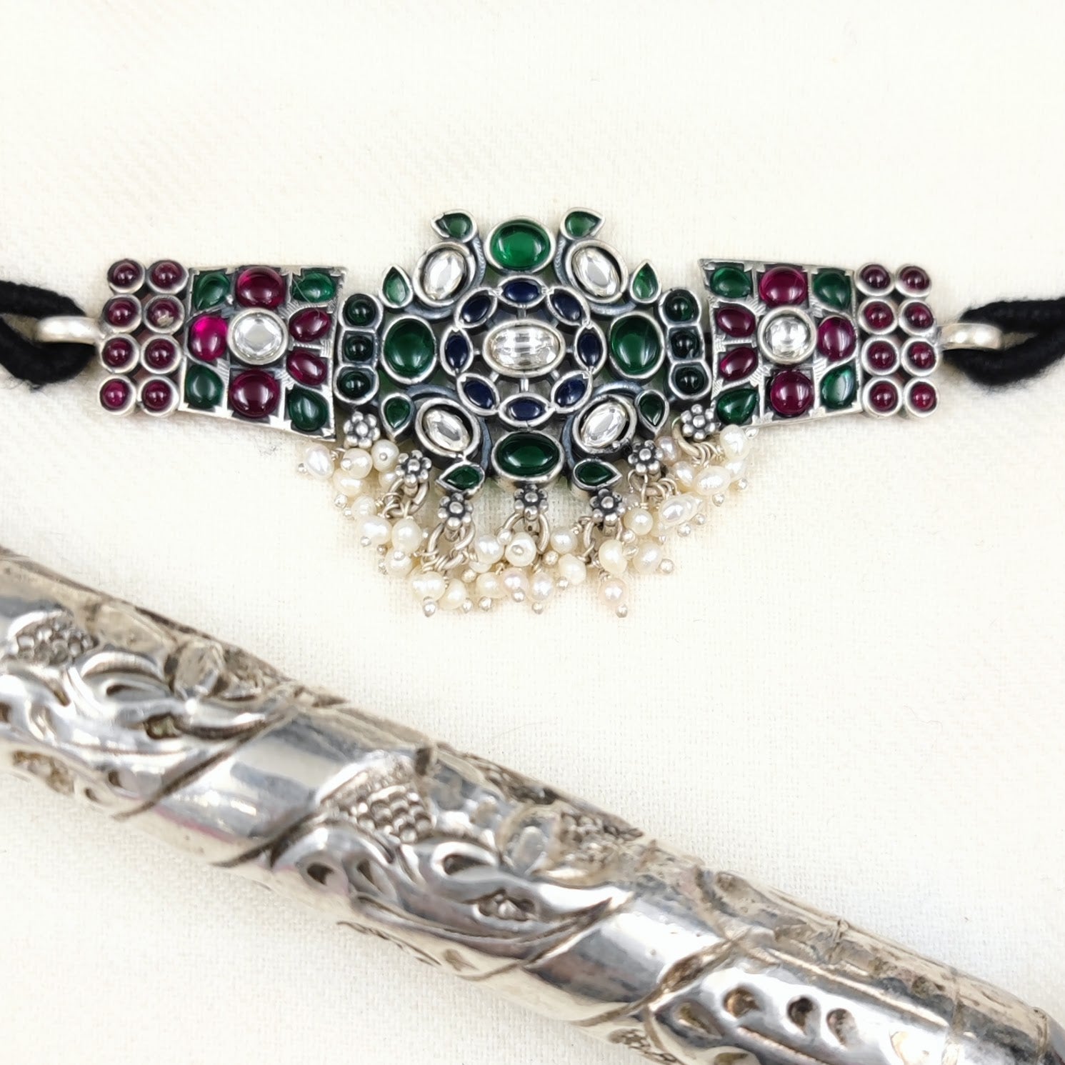 Silver Jewelry Necklace by Jauhri 92.5 Silver - Gul Kiran Choker