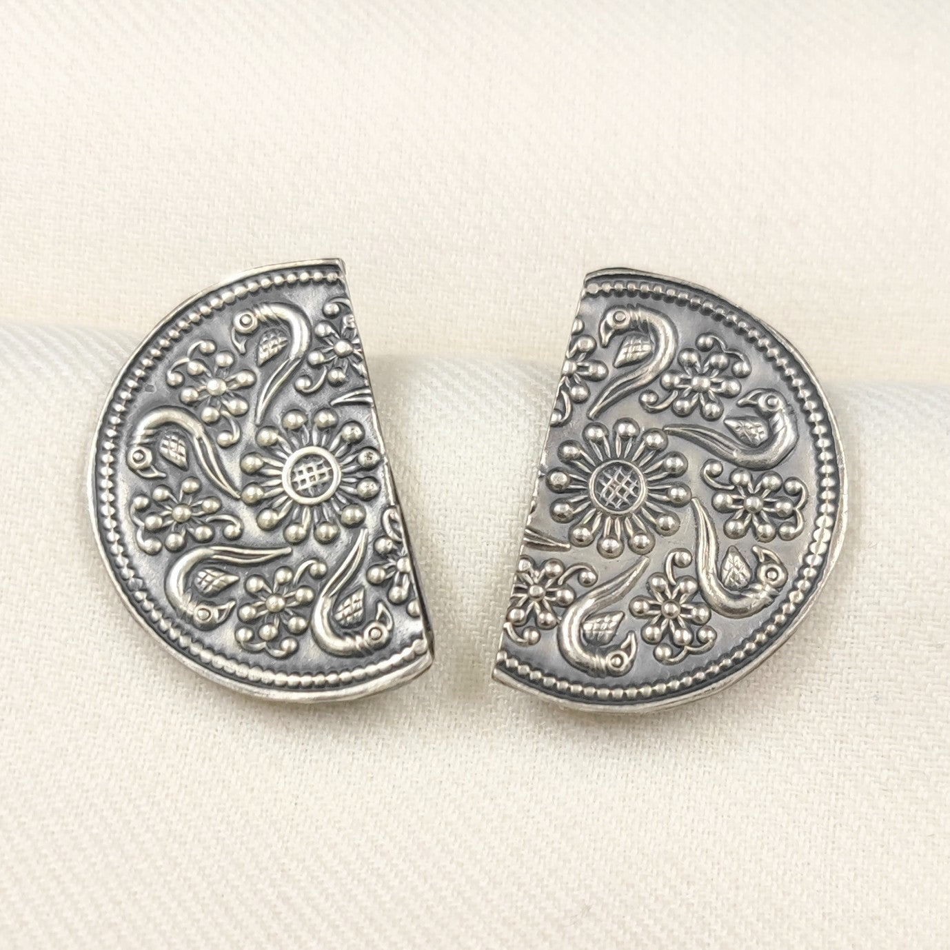 Silver Jewelry Earrings by Jauhri 92.5 Silver - Ardhangini Studs