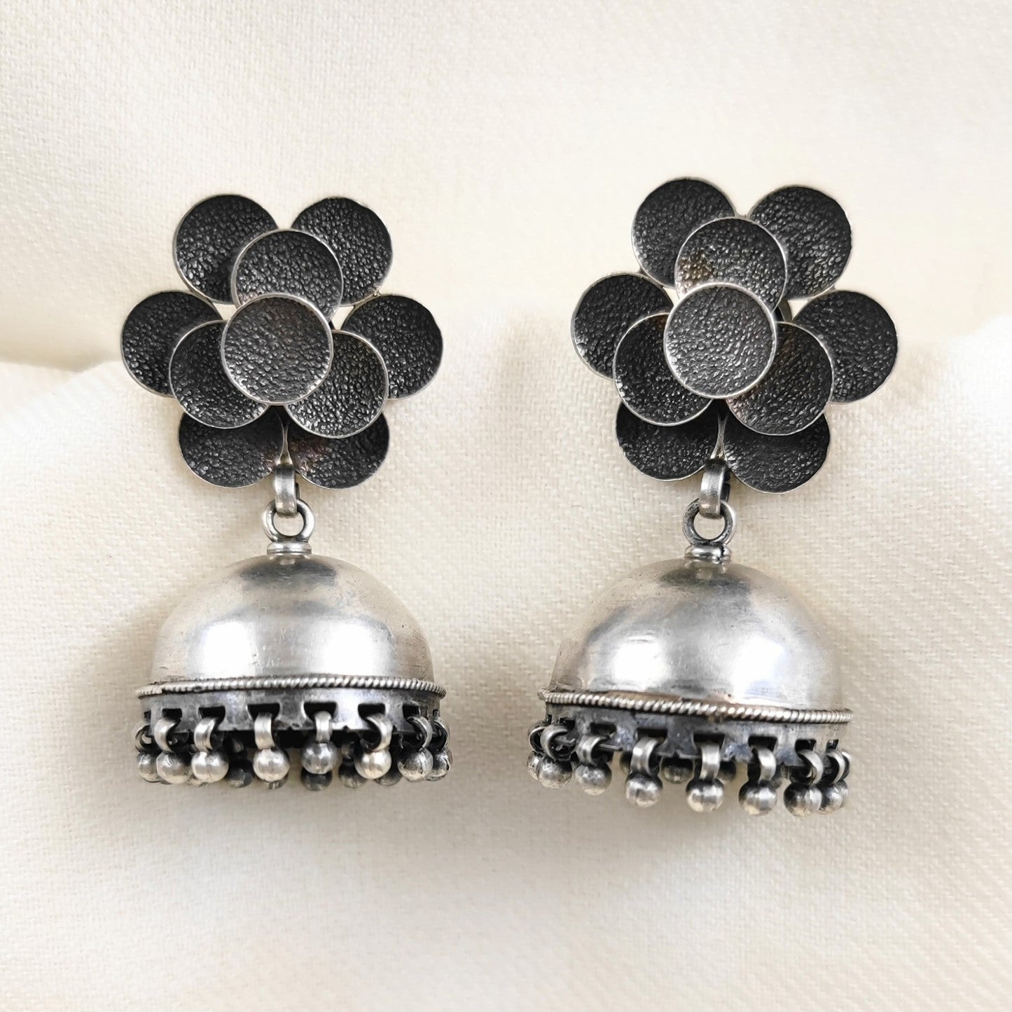 Silver Jewelry Earrings by Jauhri 92.5 Silver - Phulwara Jhumka