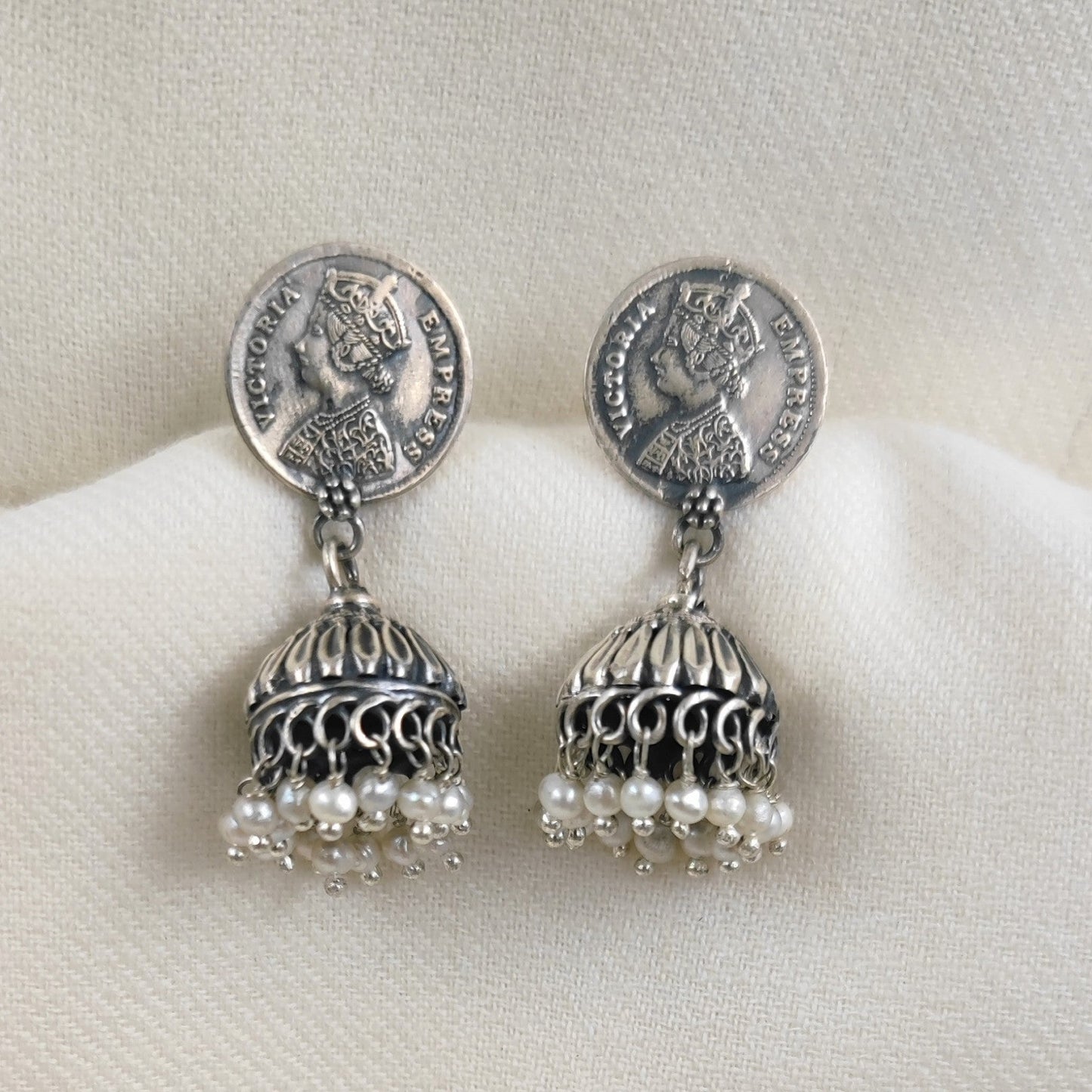 Silver Jewelry Earrings by Jauhri 92.5 Silver - Empress Sikka Jhumka
