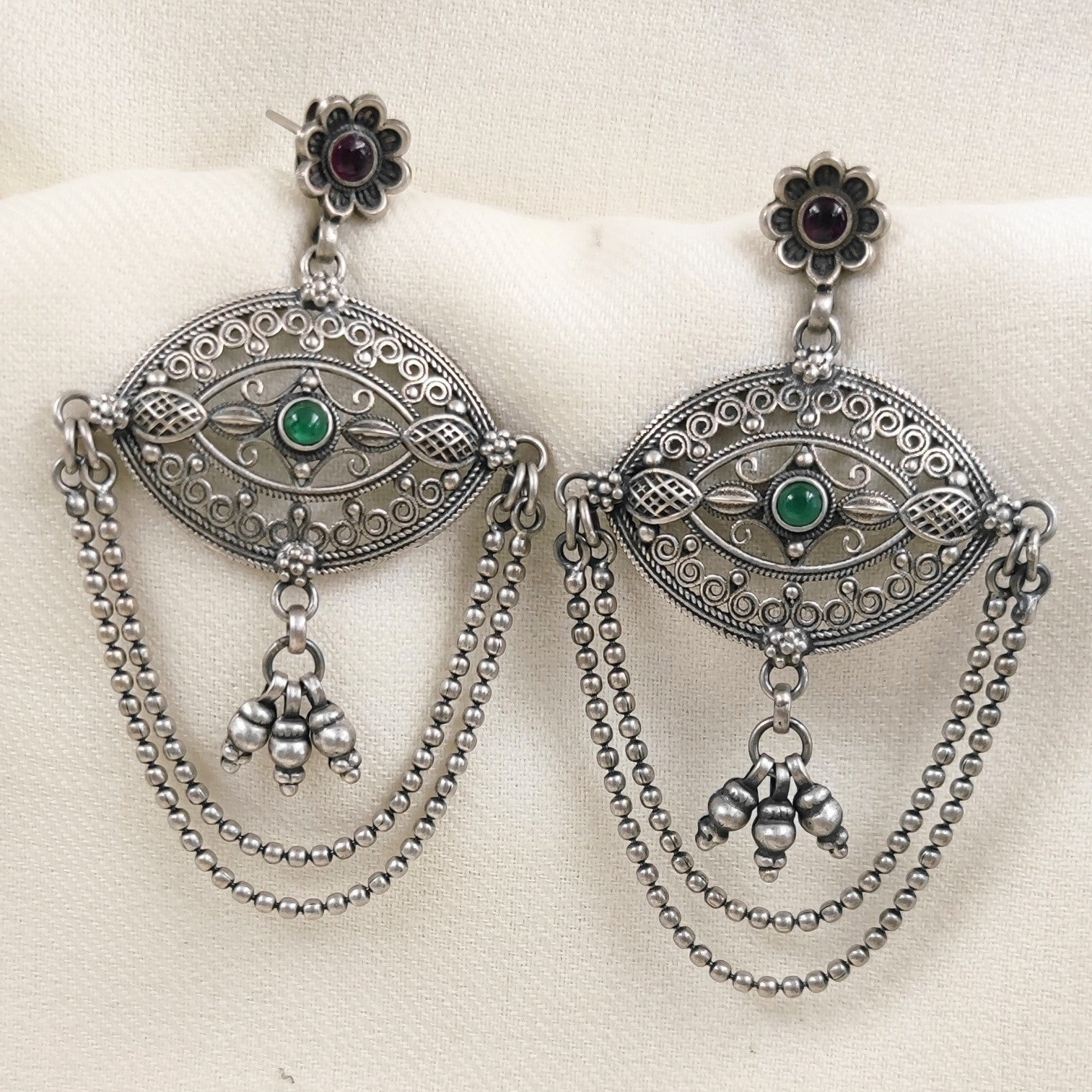 Silver Jewelry Earrings by Jauhri 92.5 Silver - Harr Ras Earrings