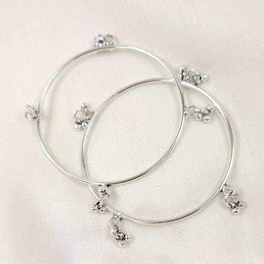 Silver Jewelry Bracelets by Jauhri 92.5 Silver - Ghungroo Bangles 2.6