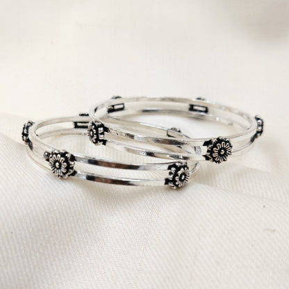 Silver Jewelry Bracelets by Jauhri 92.5 Silver - Rose Bangles 2.4