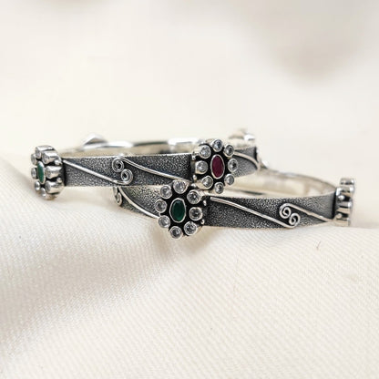 Silver Jewelry Bracelets by Jauhri 92.5 Silver - Gulshan Nilhar Bangles 2.8