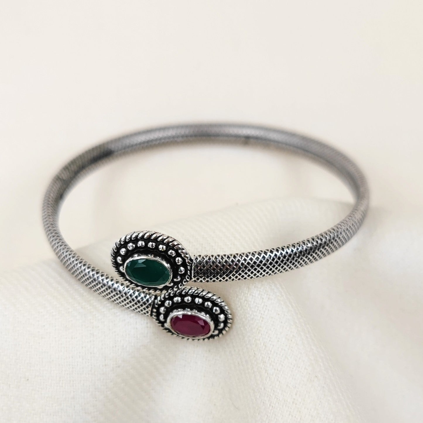 Padmini Pink Green Boondi Bangle