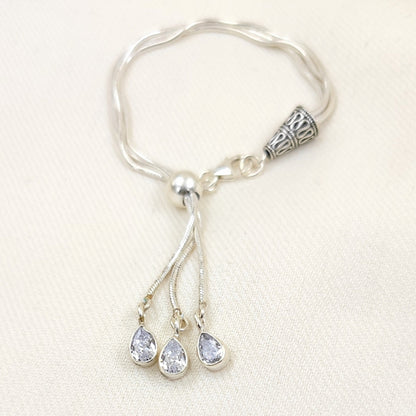 Slider White Drops Bracelet
