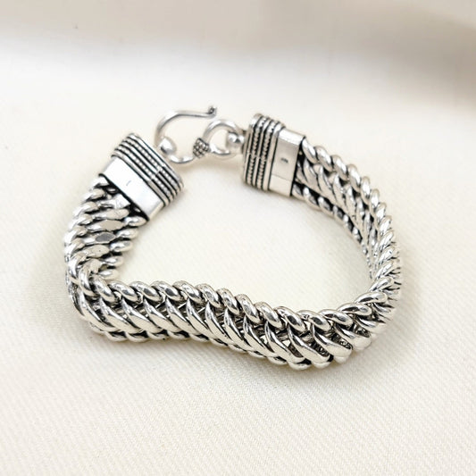 Silver Jewelry Men's Bracelet by Jauhri 92.5 Silver - Broad Link Bracelet