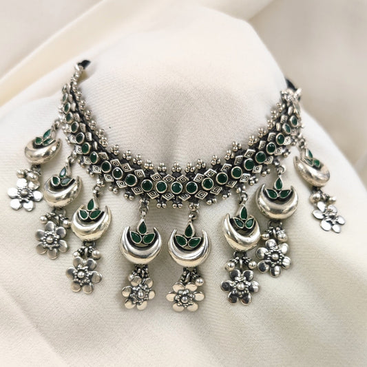 Silver Jewelry Necklace by Jauhri 92.5 Silver - Haar Singar Choker
