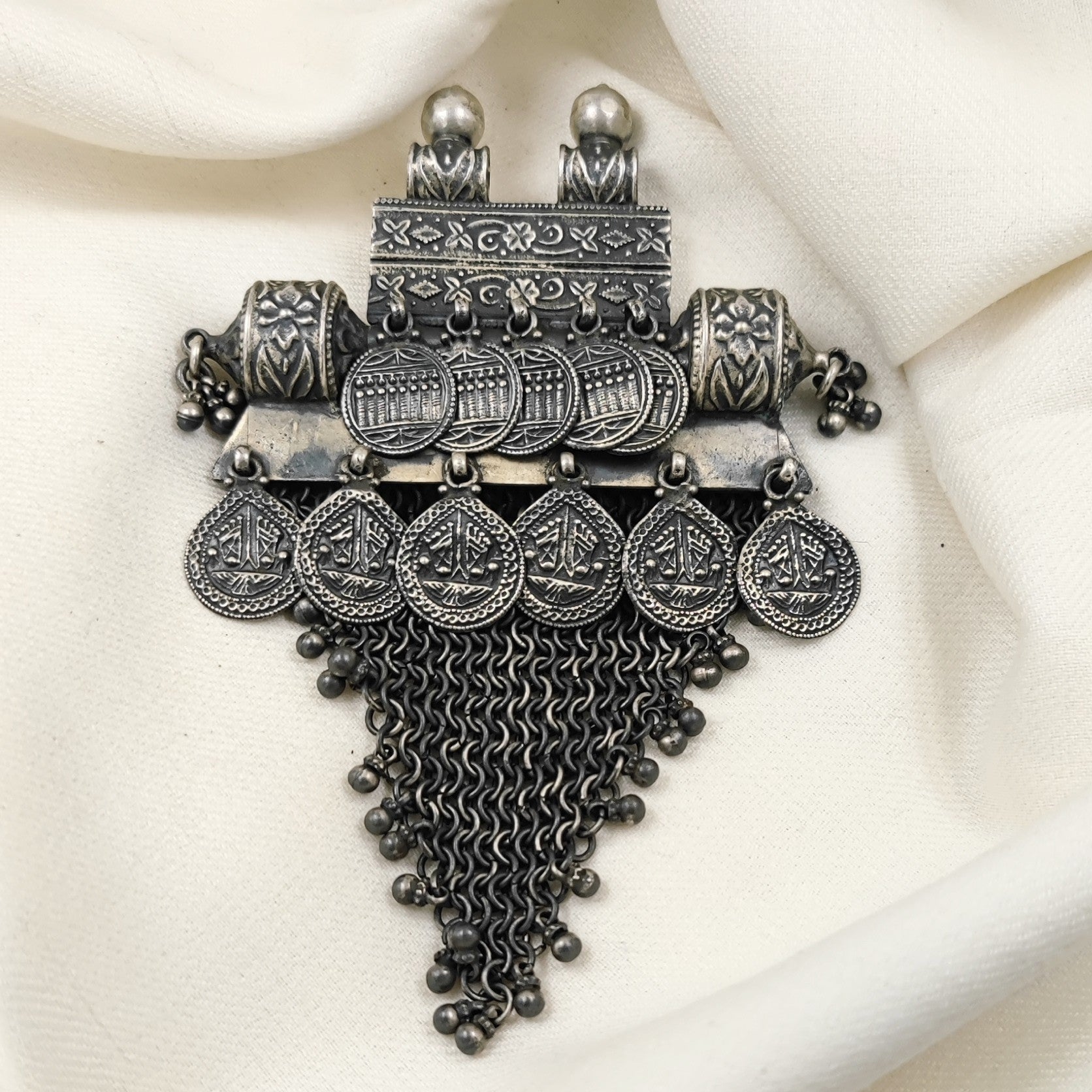 Silver Jewelry Pendant by Jauhri 92.5 Silver - Charan Mandir Pendant