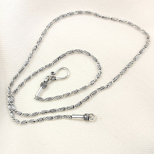 Silver Jewelry Chain by Jauhri 92.5 Silver - Cookie Connect Chain 20 Inch