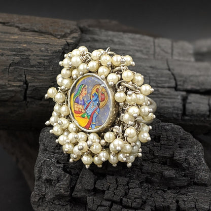 Handpainted Radhakrishna Ring