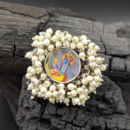 Handpainted Radhakrishna Ring